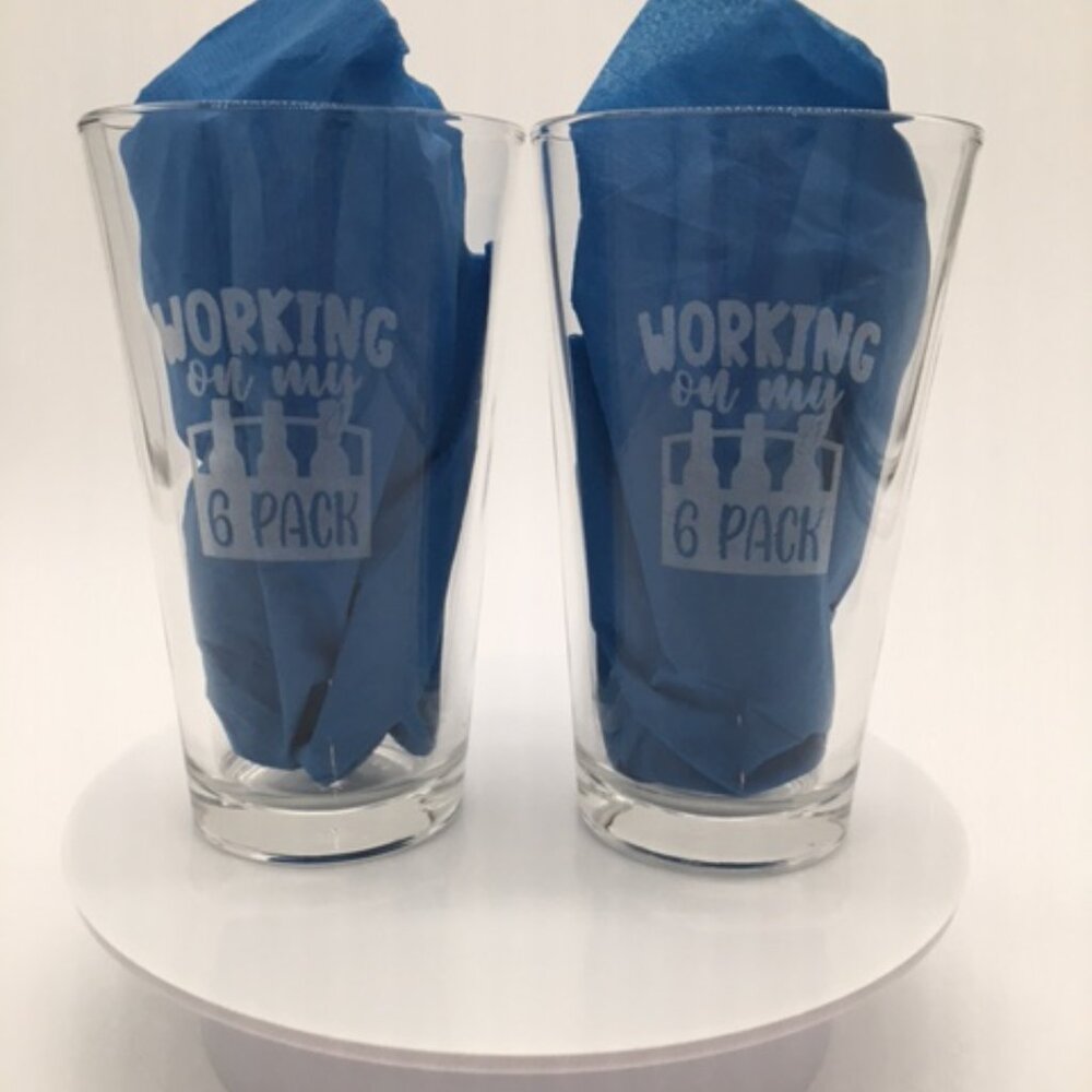 16 oz. Custom Laser Engraved Working on my 6 Pack Pub Glasses